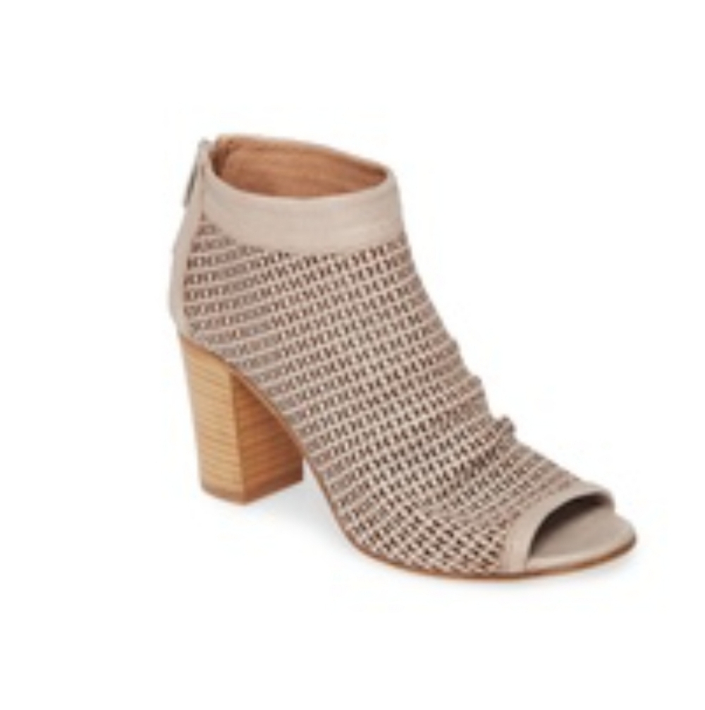 Ron White Shyla Perforated Peep Toe Leather Bootie